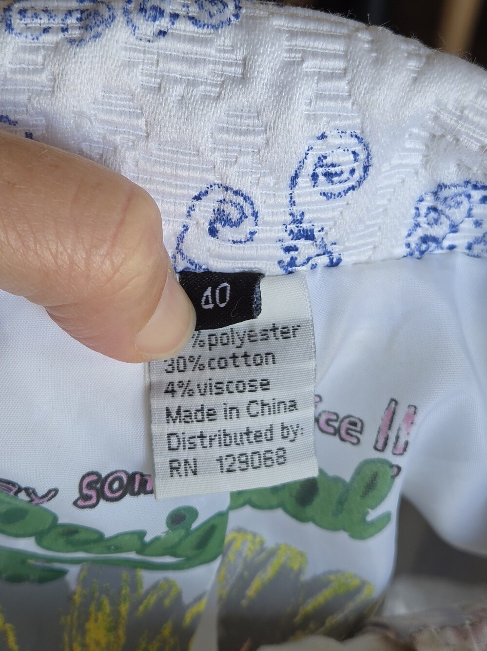 Desigual White & Blue Ombre Tapestry Long Coat - Picture 11 of 11